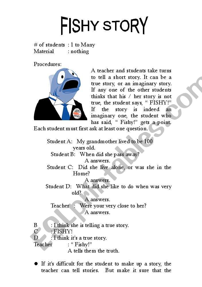 Fishy Story worksheet