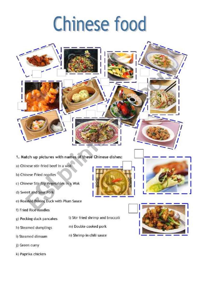 CHINESE FOOD worksheet