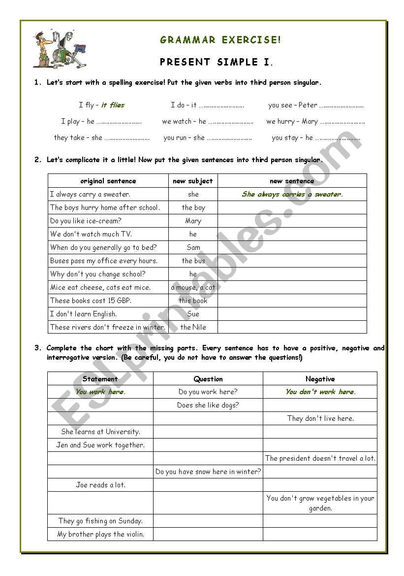 Grammar Exercise - Present Simple I.