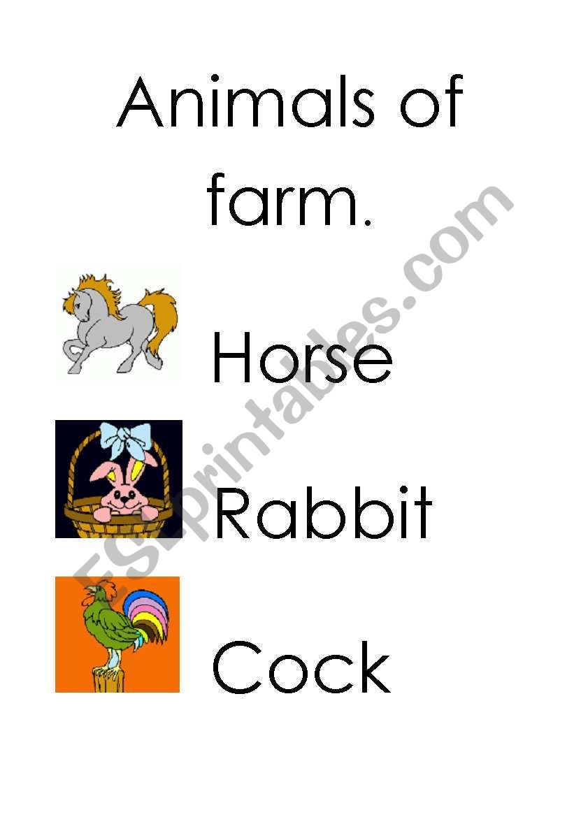 Farm animals worksheet