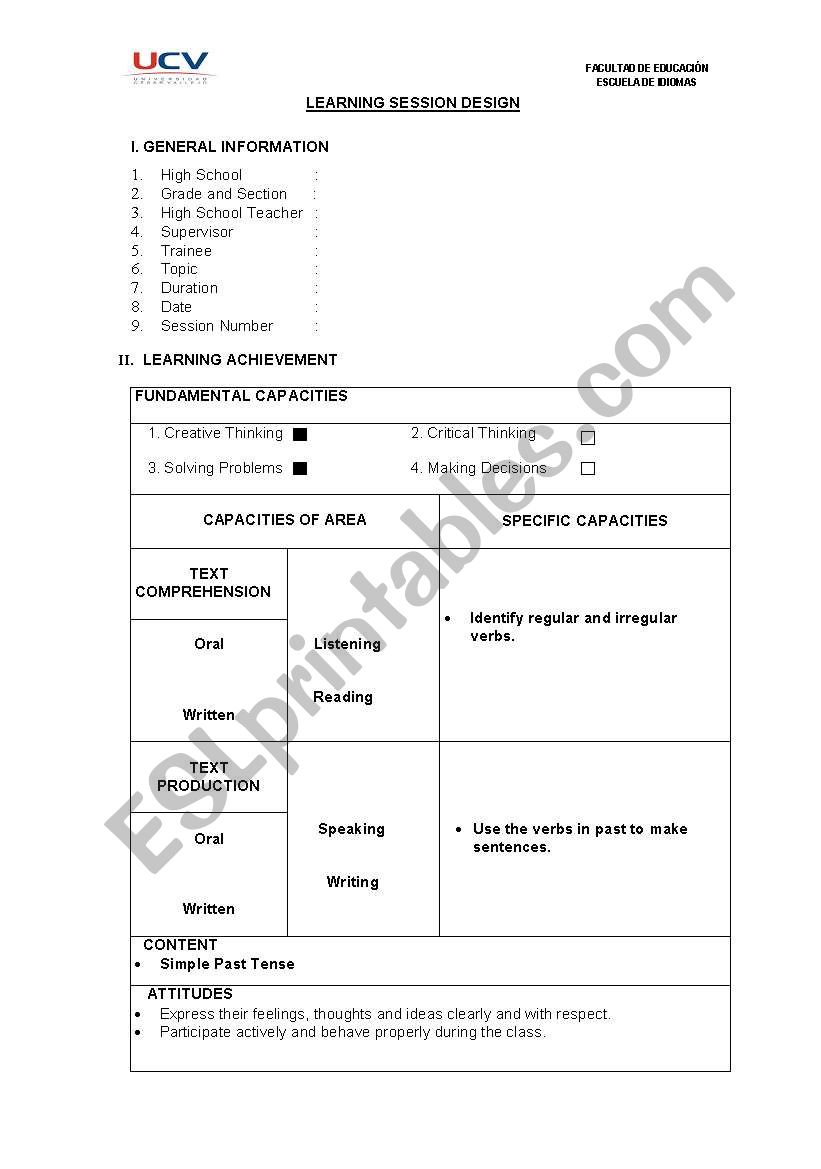 Past Simple worksheet