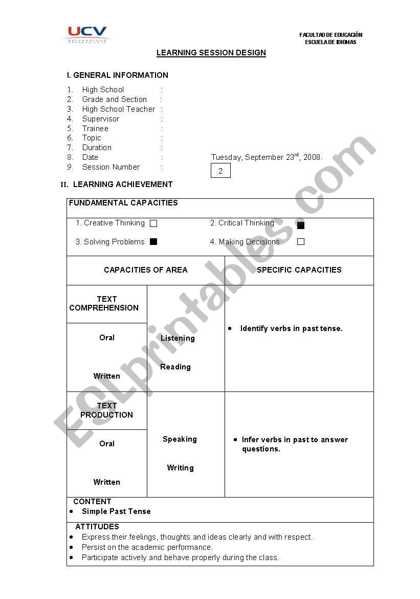 Simple Past worksheet