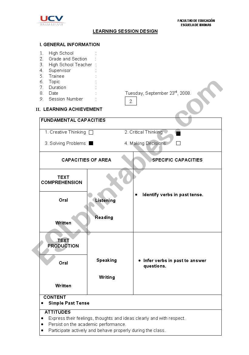 Simple Past worksheet