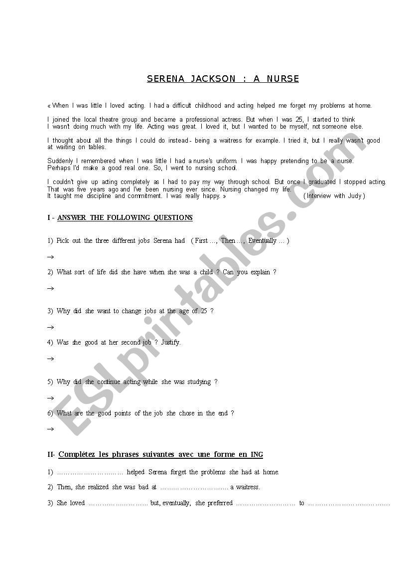 two jobs worksheet