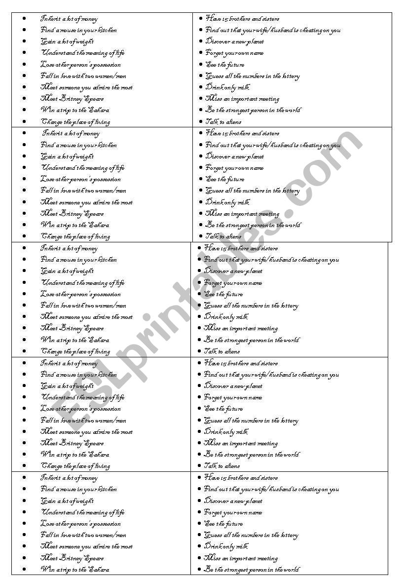 Conditional sentences  worksheet