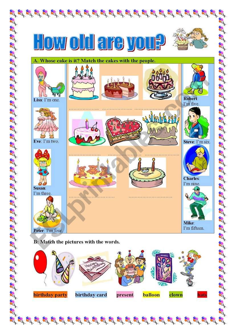 How old are you? -birthday  worksheet