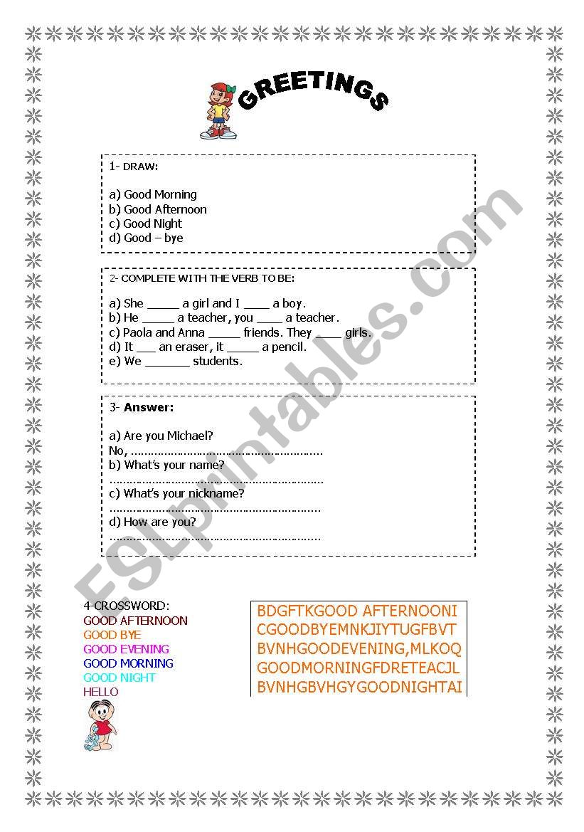 Greetings worksheet