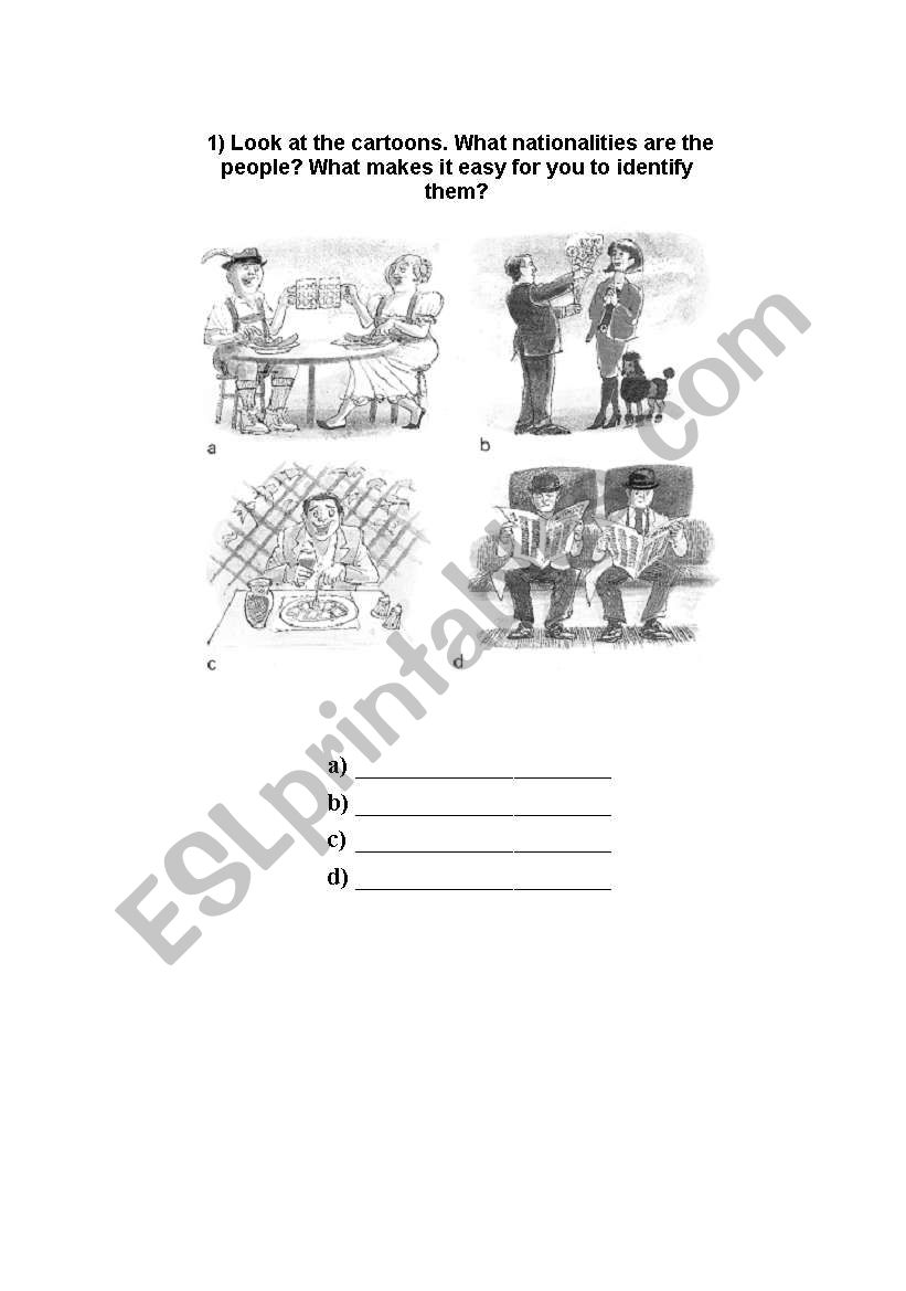 Nationalities worksheet
