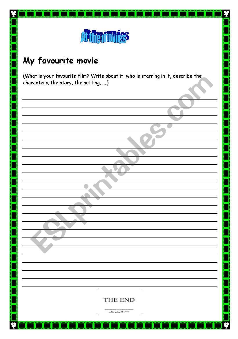 At the movie (4/4) worksheet