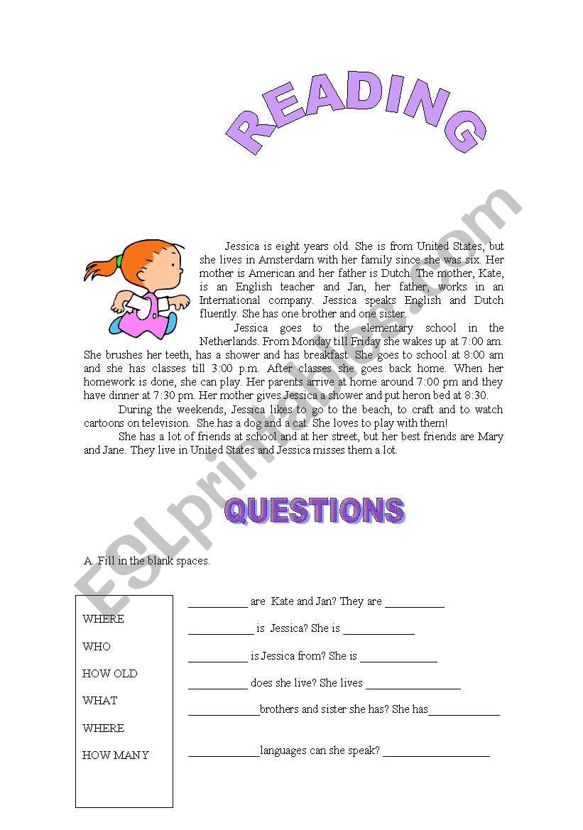 Daily routine worksheet