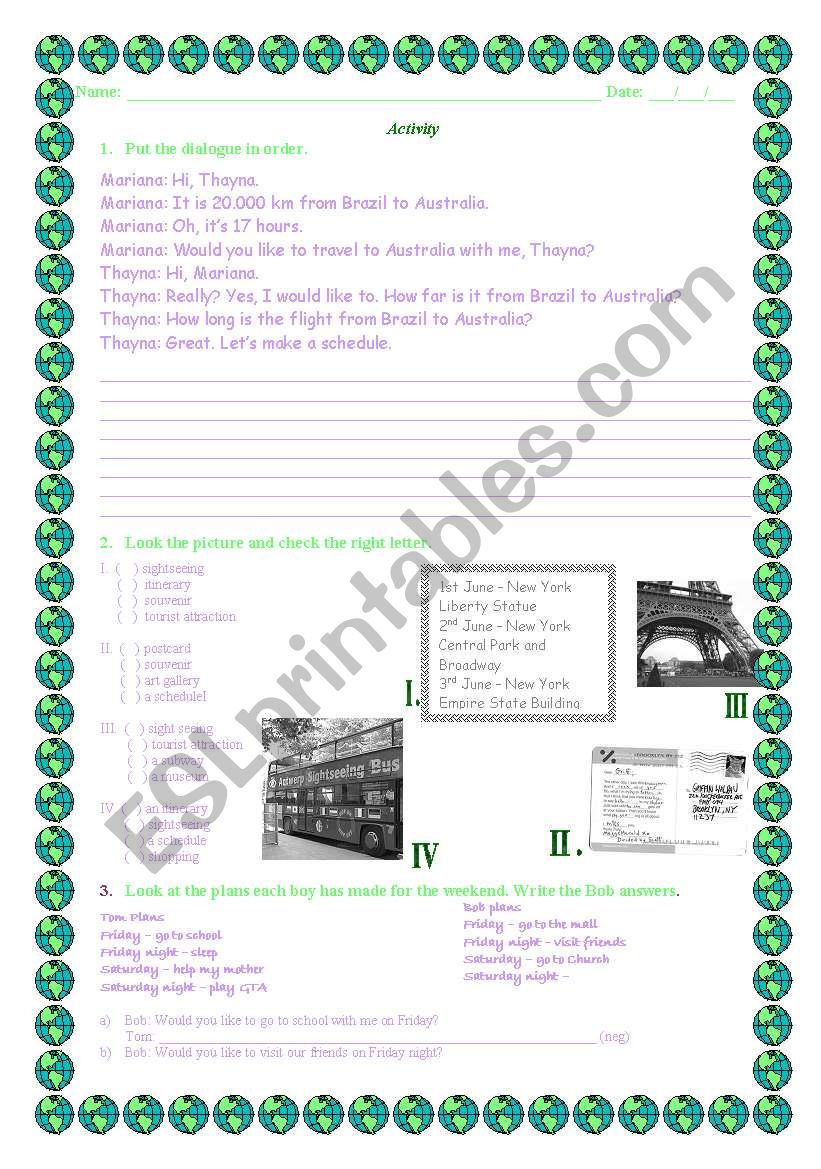 Activity worksheet