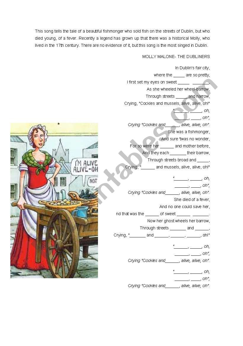 Molly Malone worksheet