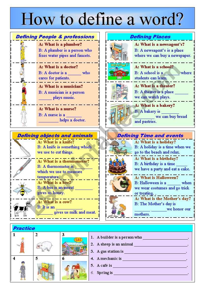 How to define words easily? (Relative pronouns)