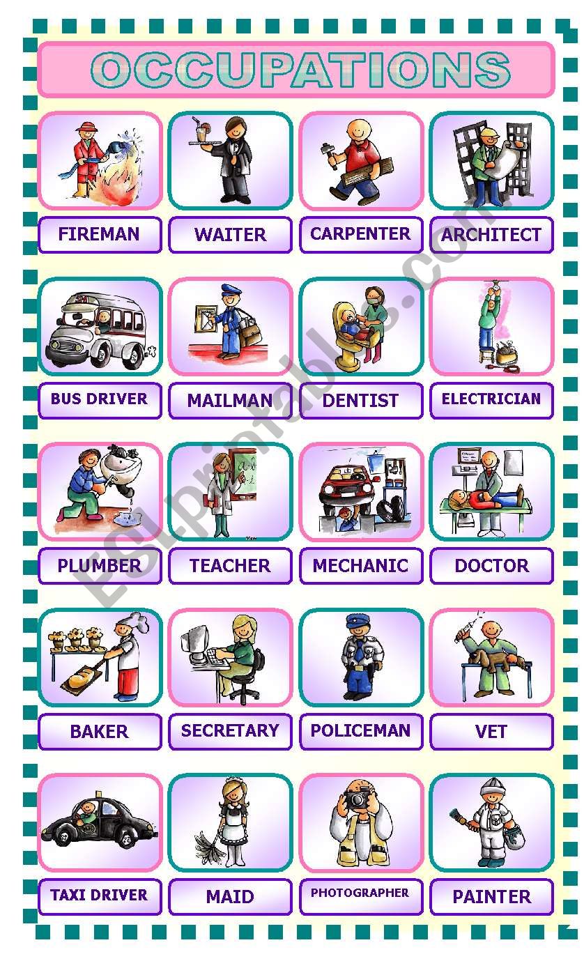 OCCUPATIONS (1/3) Pictionary worksheet