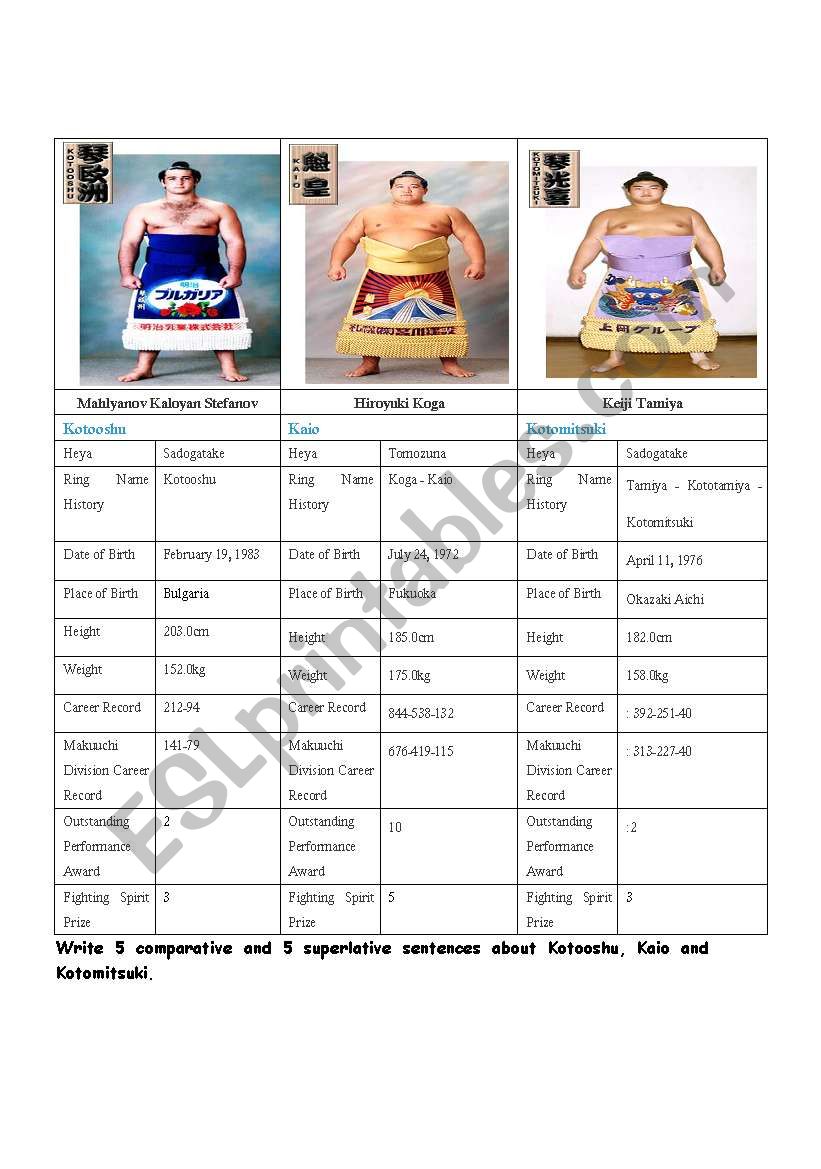 Super Sumo worksheet