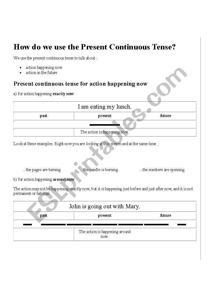 Present Continuous  worksheet