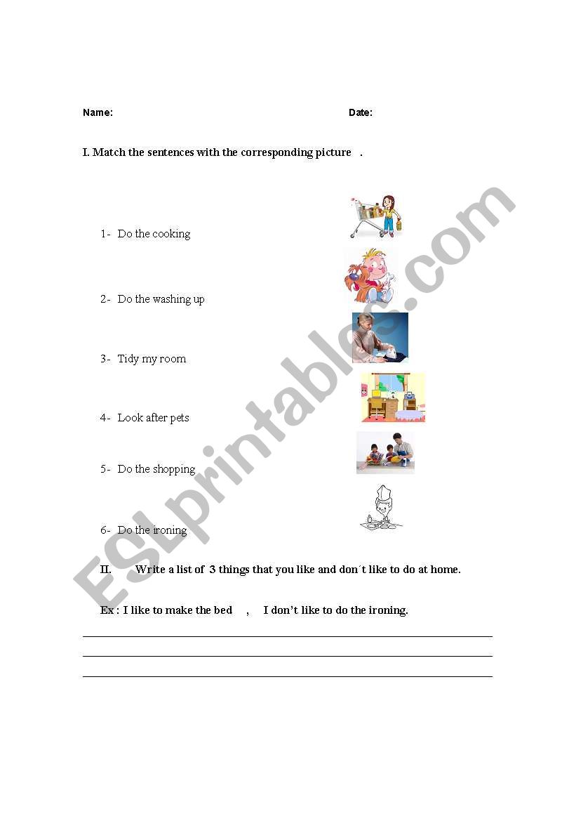 house works worksheet