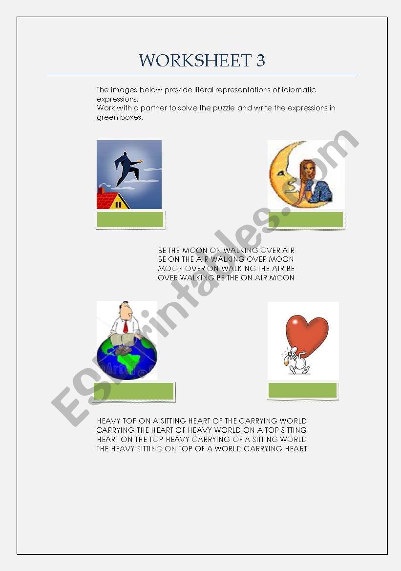 WRITING LESSON ON IDIOMATIC EXPRESSIONS 