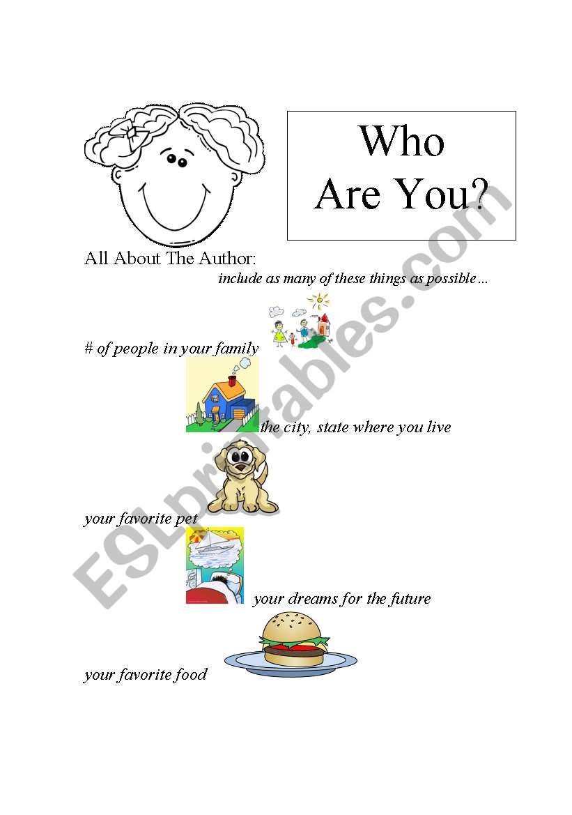 All About Me worksheet