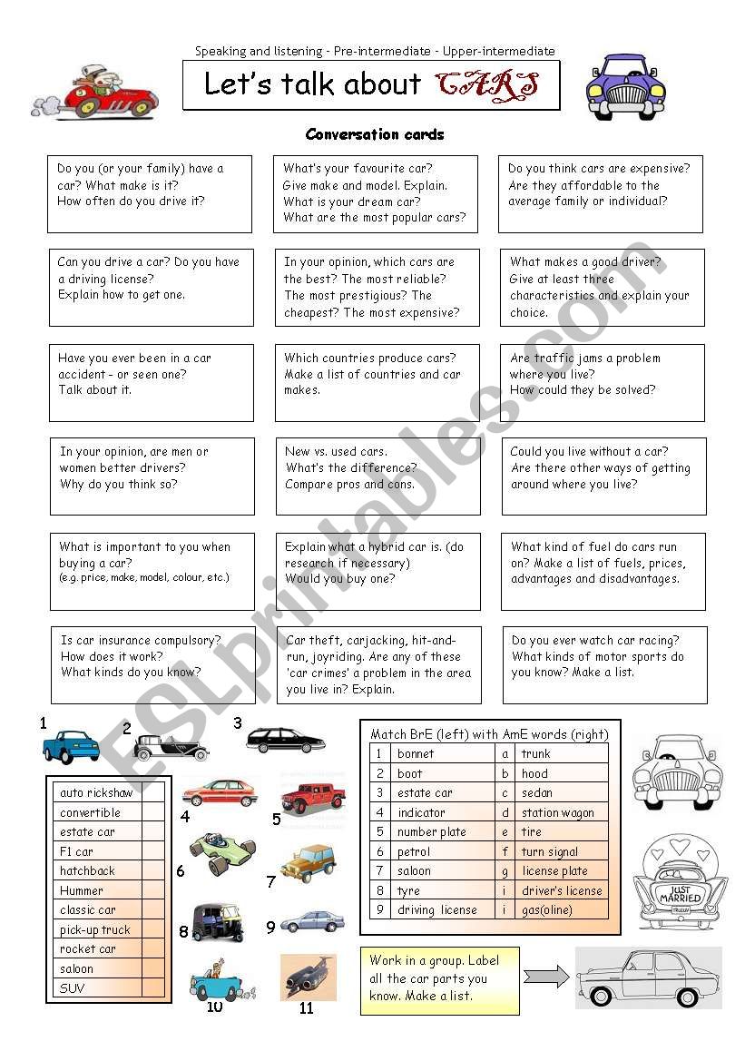 LetÂ´s talk about CARS worksheet