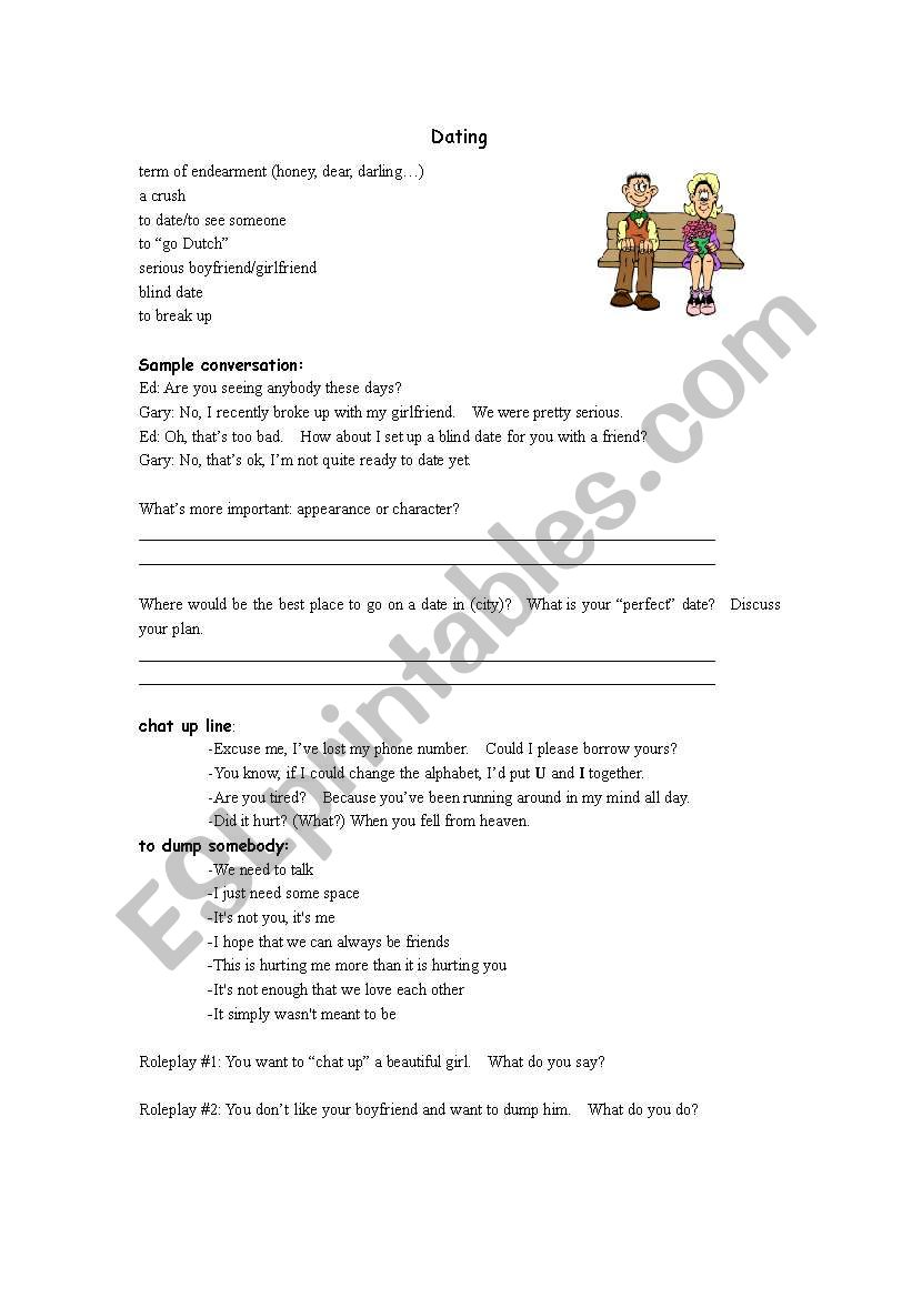 Dating worksheet