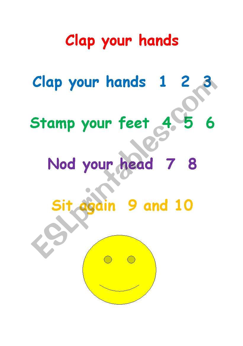 Clap your hands worksheet