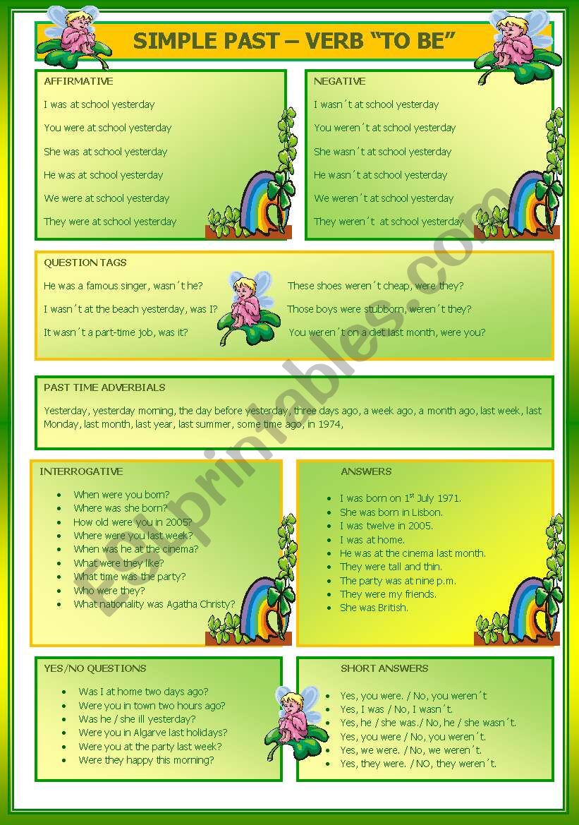 VERB TO BE worksheet