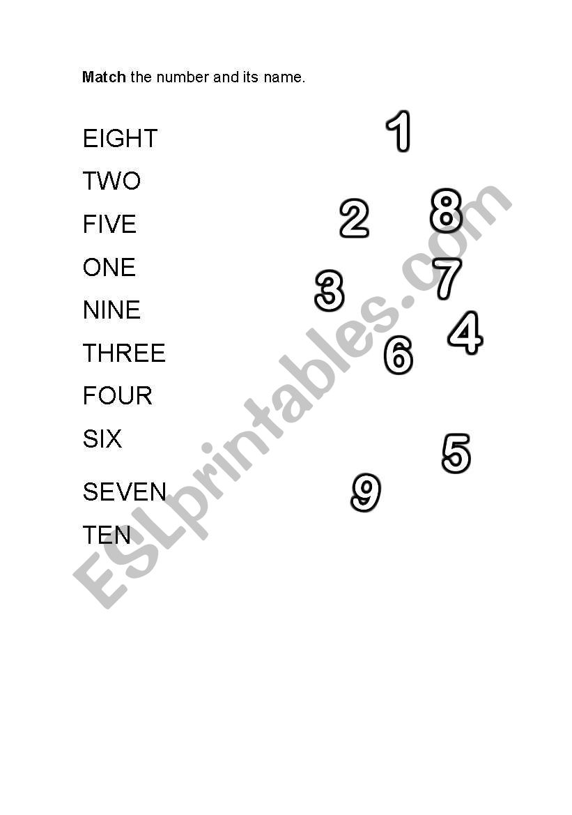 Numbers 1-10 worksheet