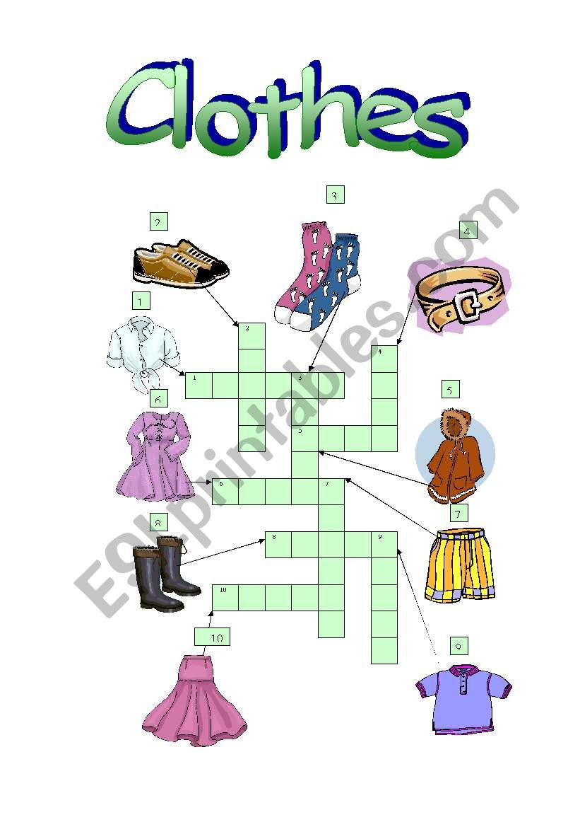 clothes puzzle worksheet