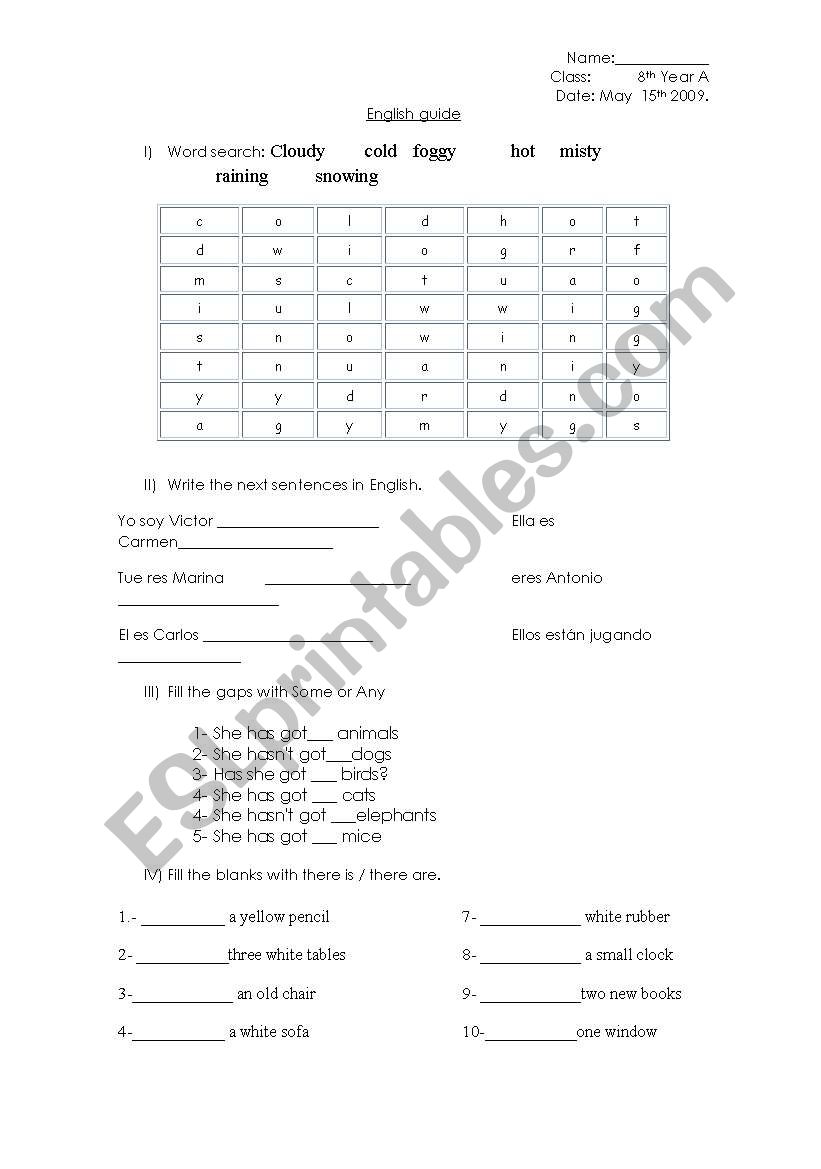 english guide worksheet