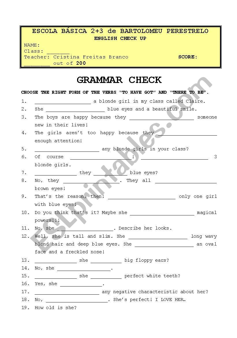 Grammar Check Present Simple worksheet