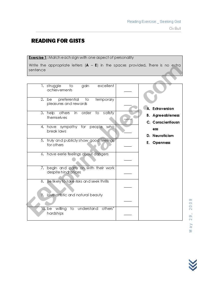 homework pre read for gist csas