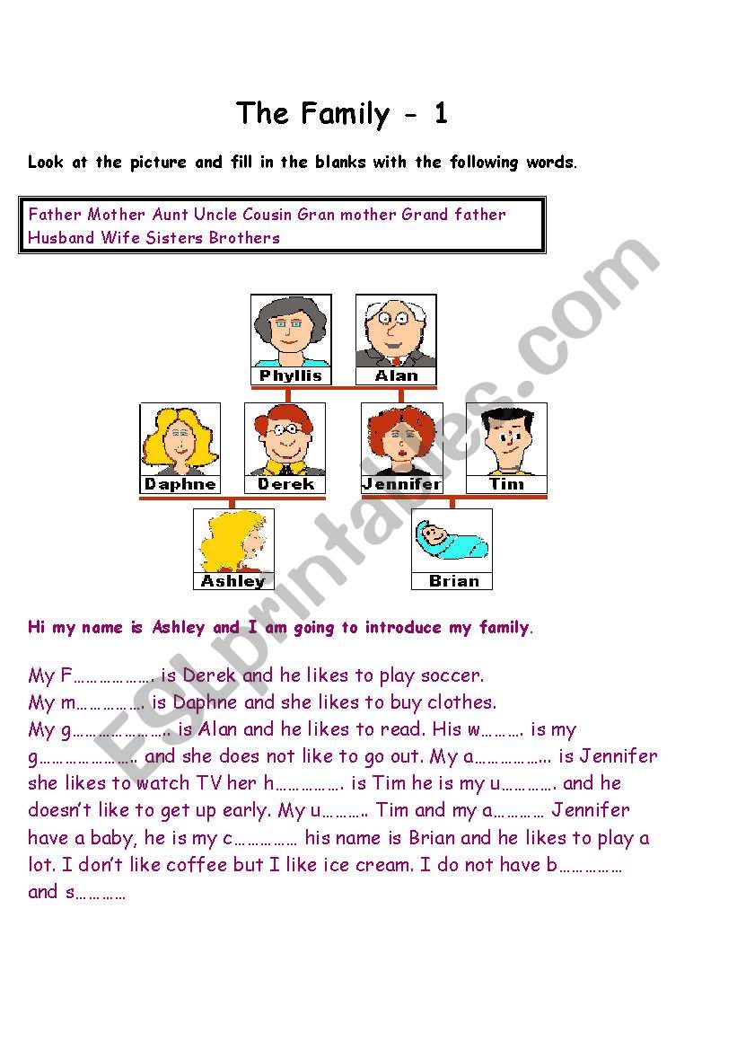 the family worksheet