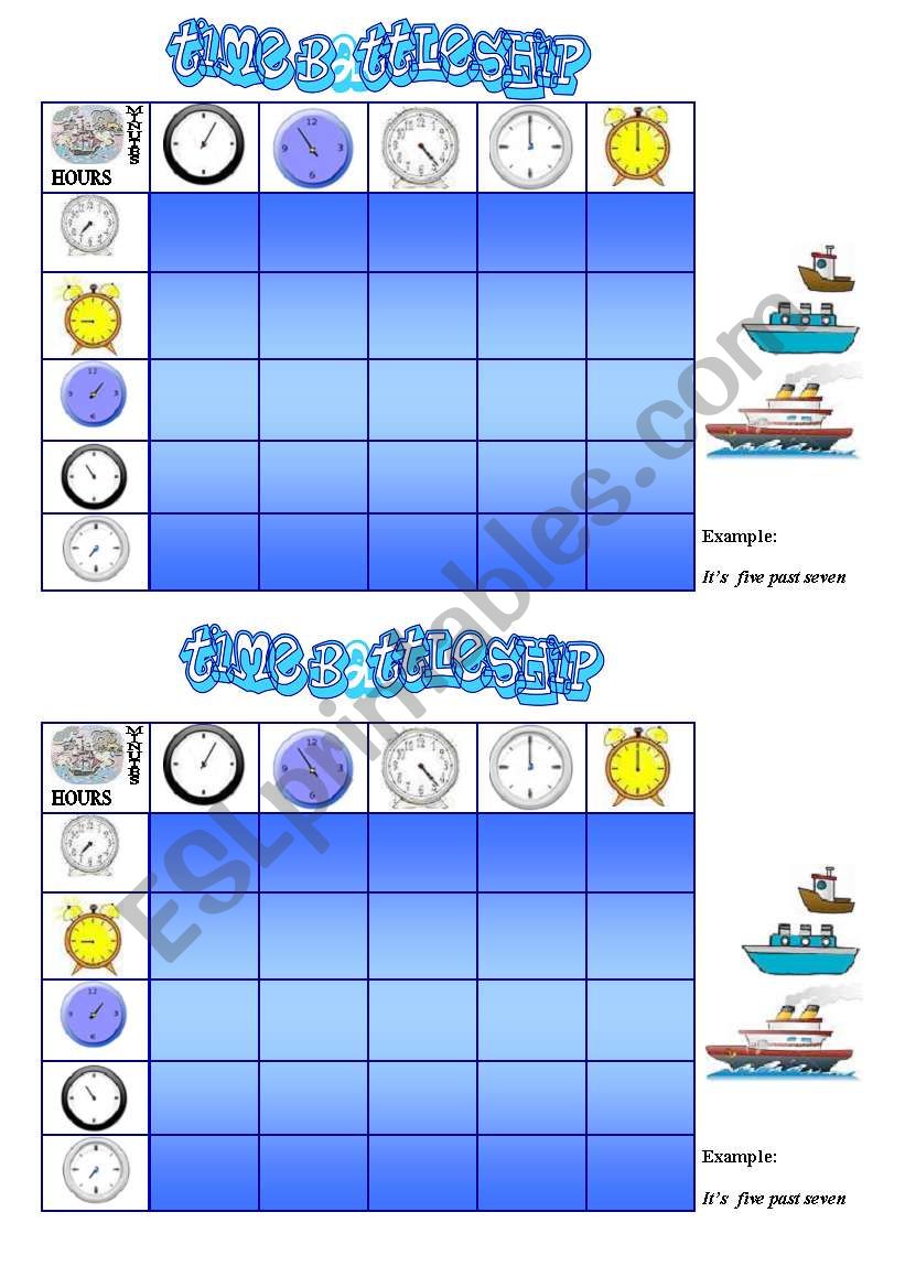 TIME BATTLESHIP GAME  ( cards and game procedure)