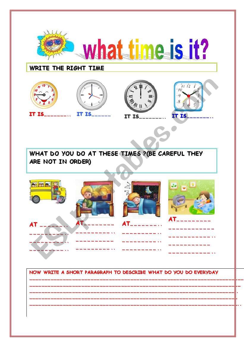 what time is it? worksheet