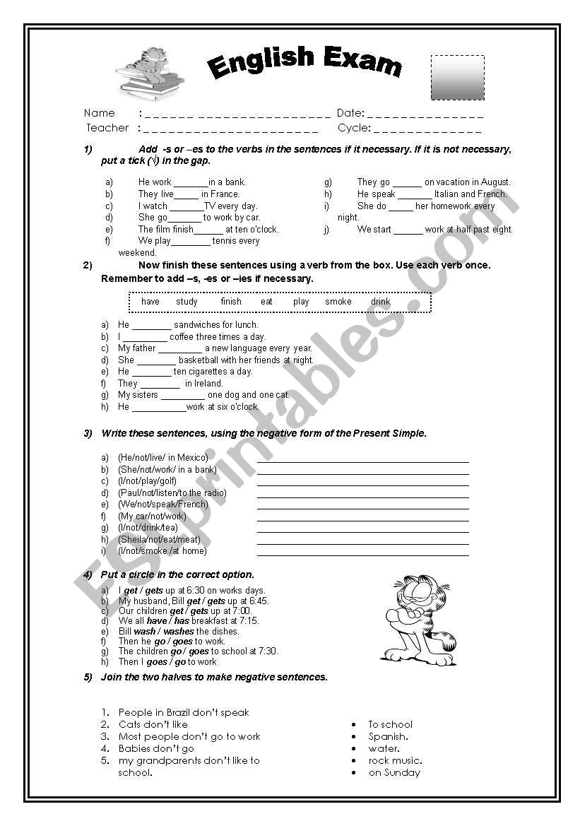  Present Simple worksheet