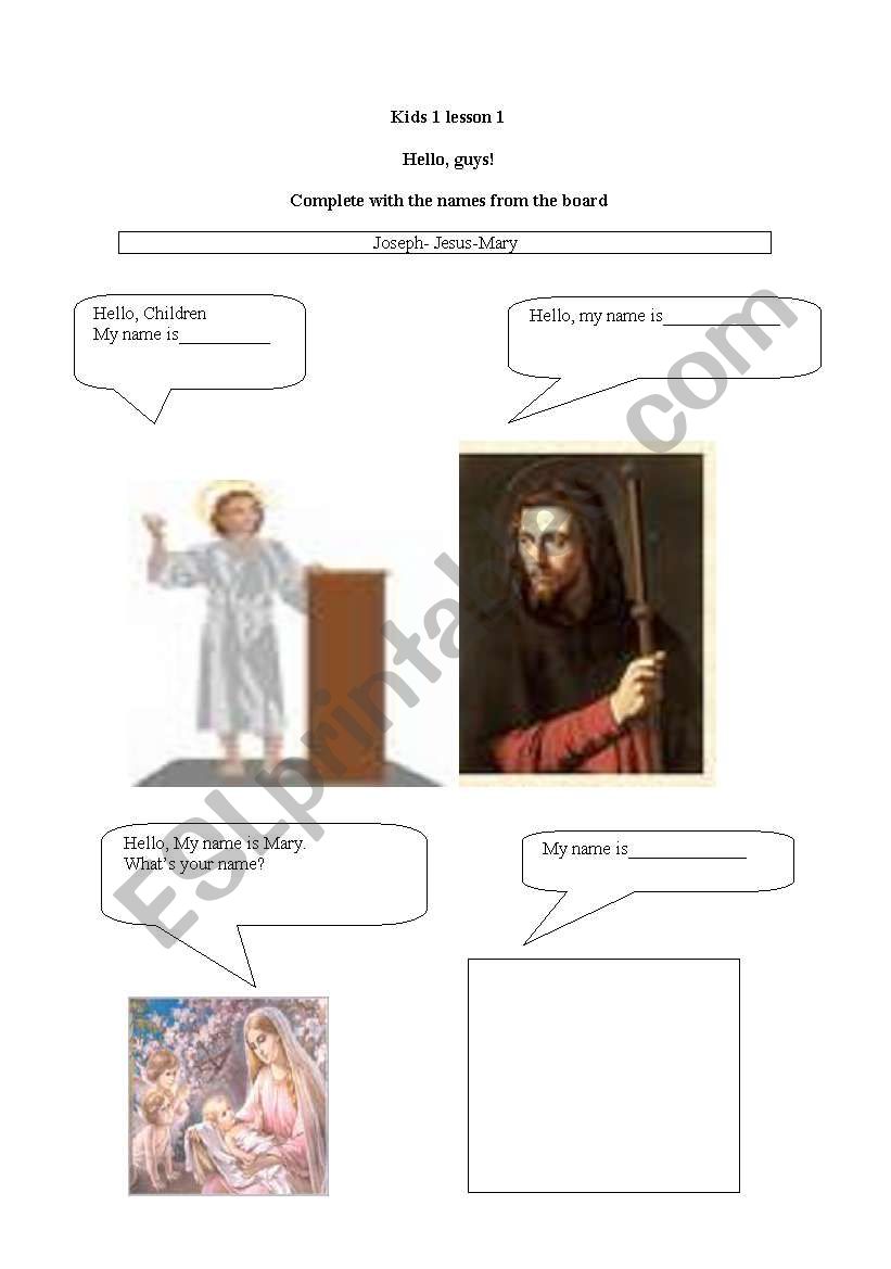 Jesus is worksheet