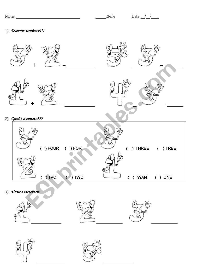 NUMBERS worksheet