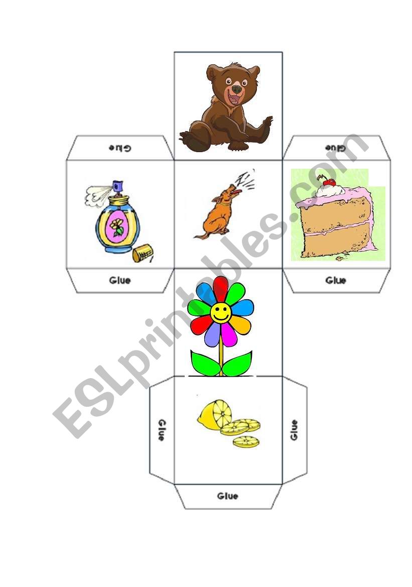 senses dice worksheet