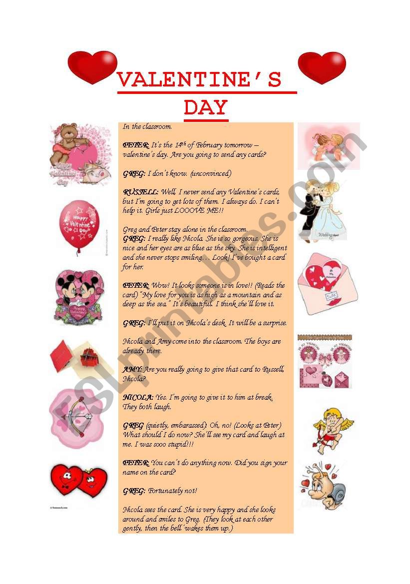 English worksheets: valentine´s day