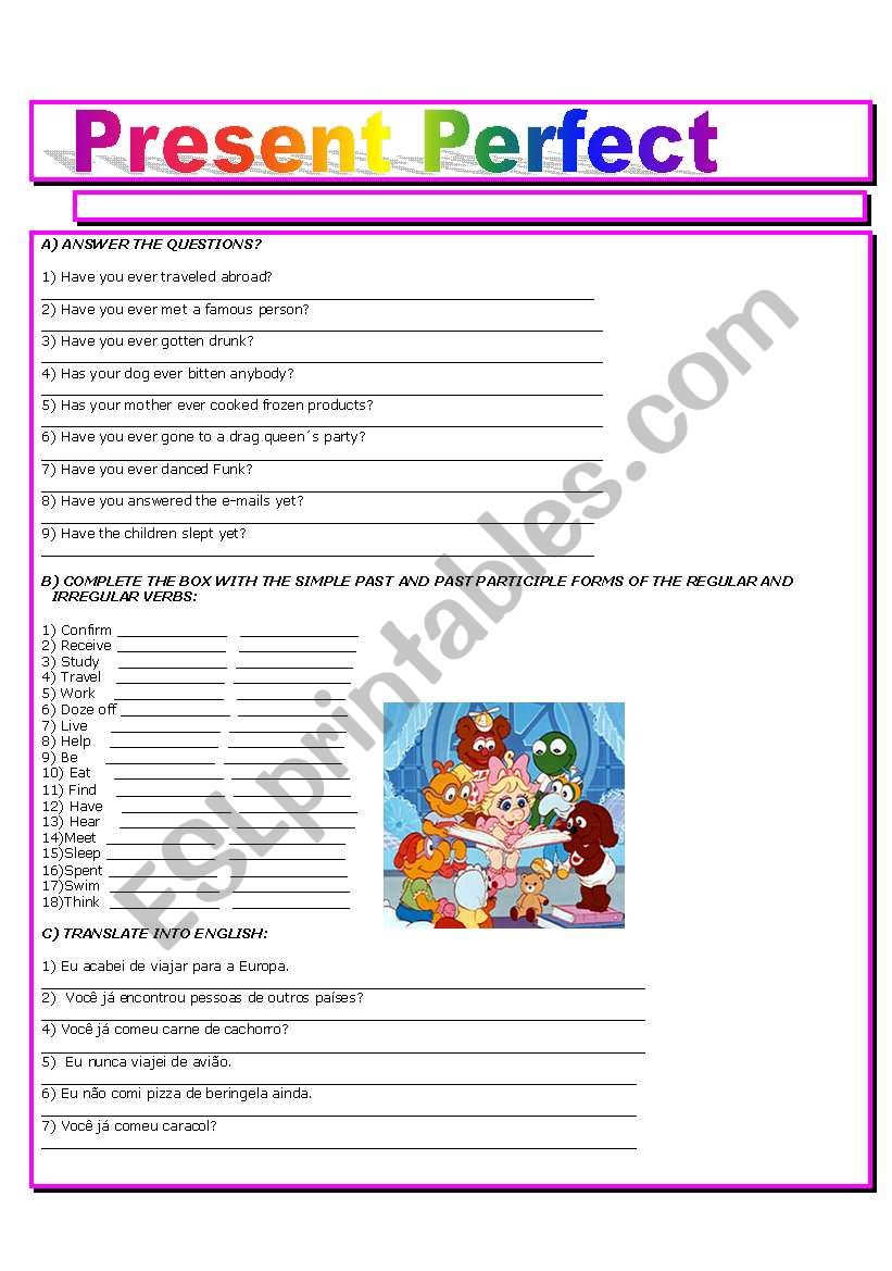 Present Perfect worksheet