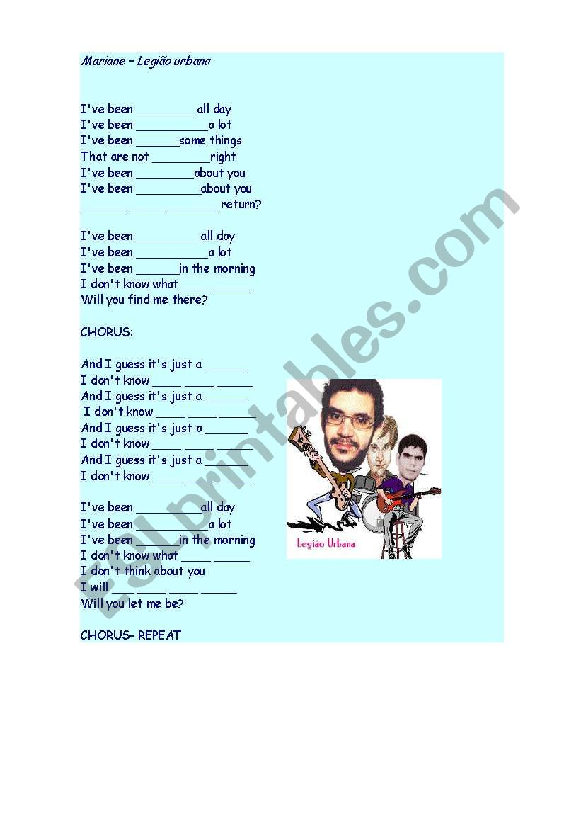 Mariane- LegiÃ£o Urbana ( The present perfect continuous song)