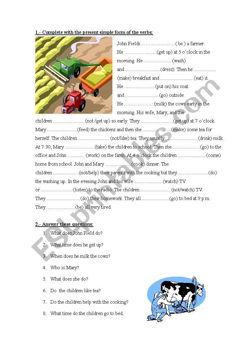 present simple worksheet