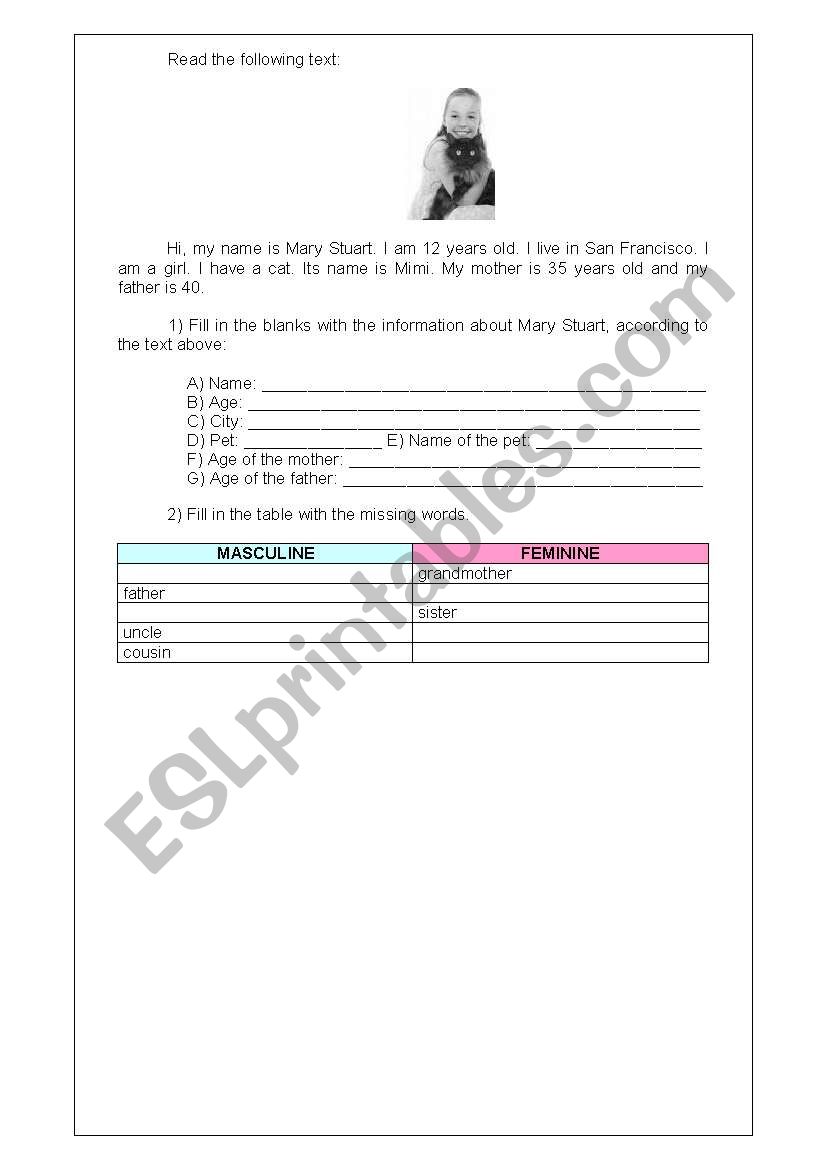 Review exercise worksheet