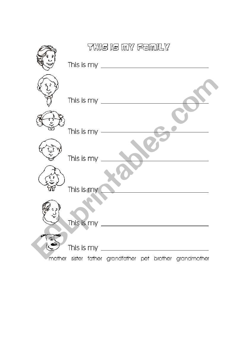 This is my family worksheet