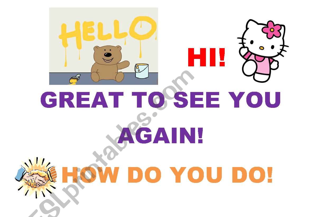 GREETINGS POSTER worksheet