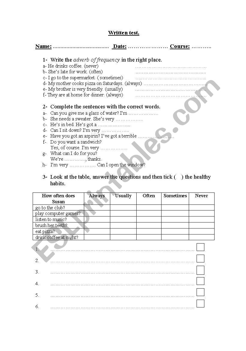 present simple with adverbs worksheet