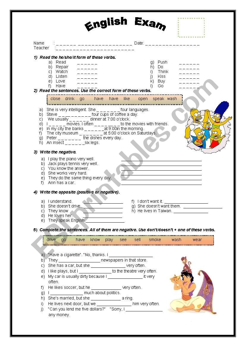 Present Simple worksheet