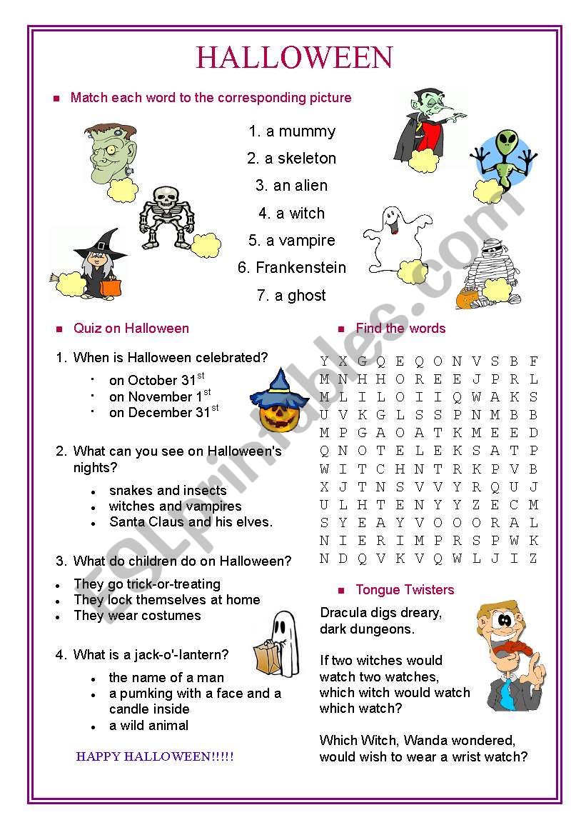 HALLOWEEN worksheet