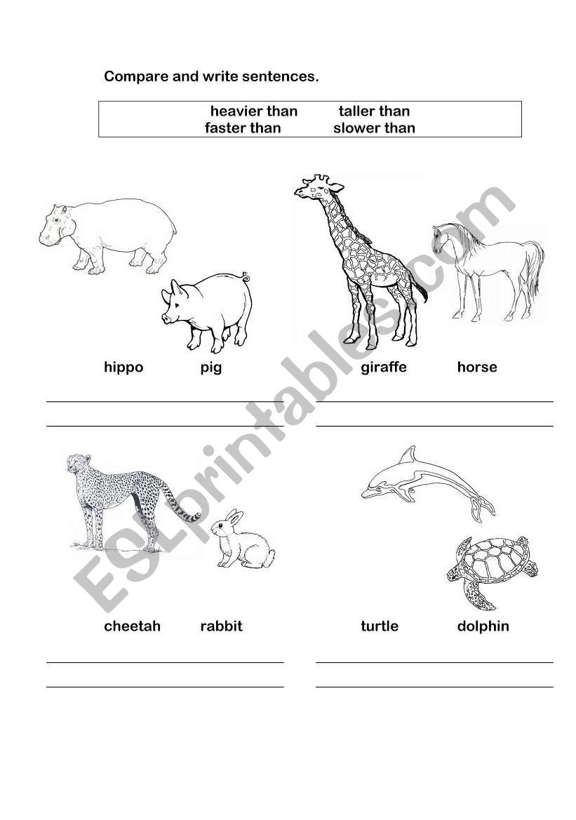 Comparatives worksheet